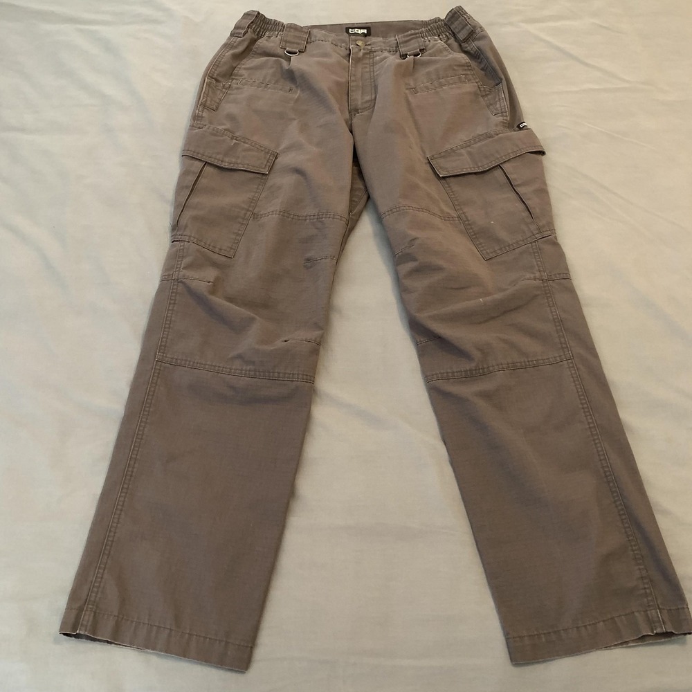 CQR Cargo Pants Mens 34x30 Gray Tactical Outdoor Ripstop Elastic Waist TLP108